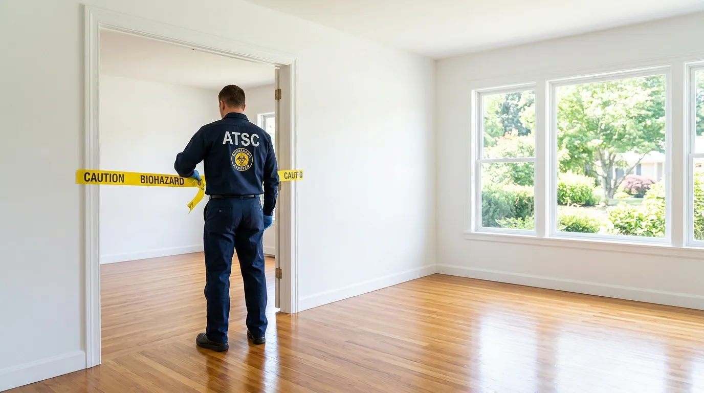 Certified biohazard cleanup crew performing Decomposition Cleanup in Berea